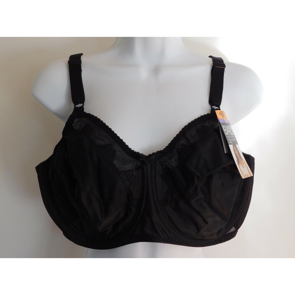 Bali Bra Women's Underwire Black Bra Style 0180 Size 40DD